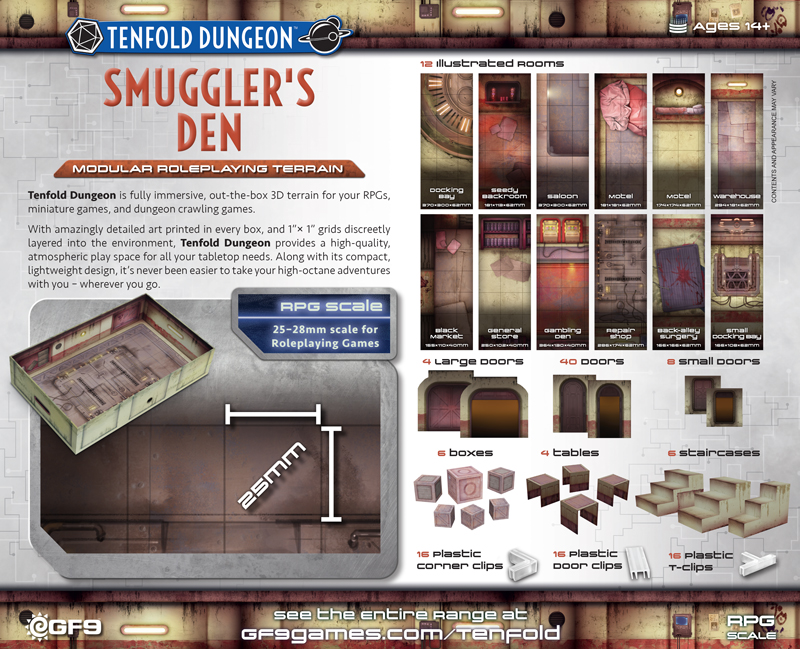Gale Force Nine GF9TFD02 Tenfold Dungeon: Dungeons & Sewers