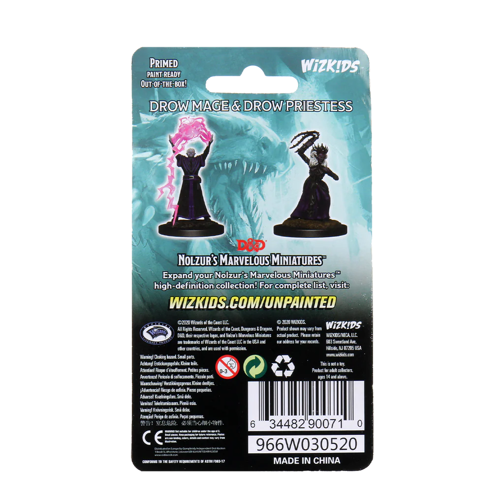 D&D Nolzur's Marvelous Miniatures: Drow Mage & Drow Priestess