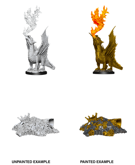 D&D Nolzur’s Marvelous Miniatures: Gold Dragon Wyrmling & Small Treasure Pile