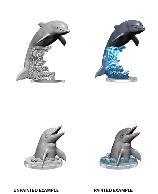 WizKids Deep Cuts Unpainted Miniatures: Dolphins