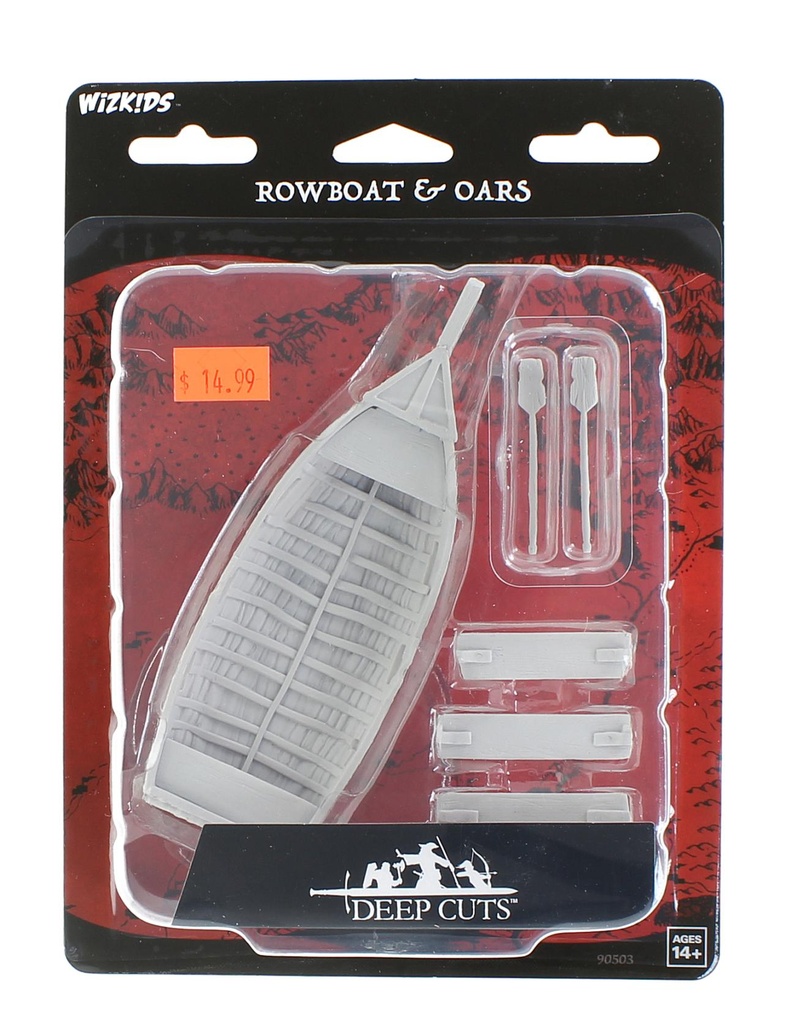 WizKids Deep Cuts Unpainted Miniatures: Rowboat & Oars