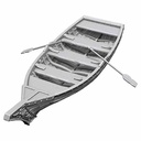 WizKids Deep Cuts Unpainted Miniatures: Rowboat & Oars