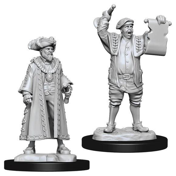 [73871] WizKids Deep Cuts Unpainted Miniatures: Mayor & Town Crier