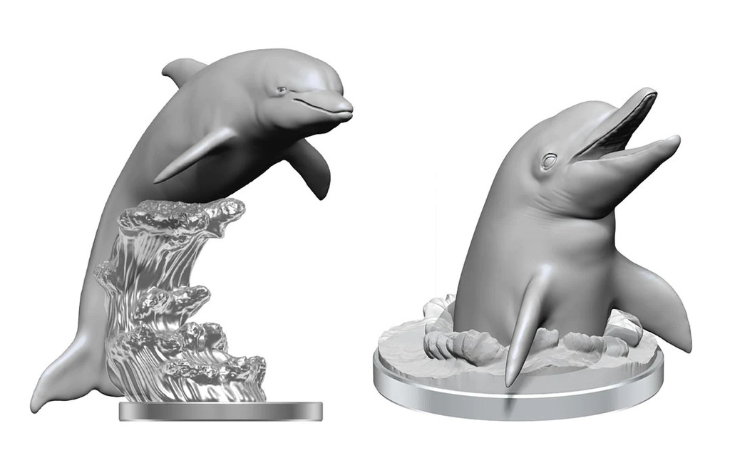 [90270] WizKids Deep Cuts Unpainted Miniatures: Dolphins