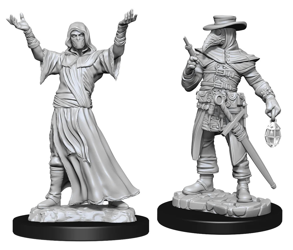 [90338] WizKids Deep Cuts Unpainted Miniatures: Plague Doctor & Cultist