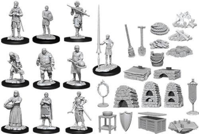 [90121] WizKids Deep Cuts Unpainted Miniatures: Townspeople: Castle - Castle 2