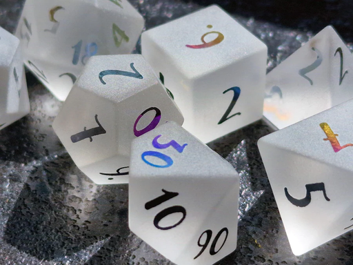 World of Dice: Glass Dice Frosted Rainbow
